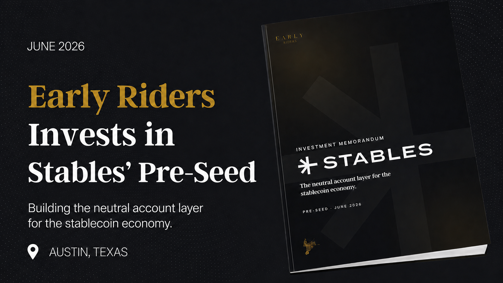 Early Riders Invests in Stables' Pre-Seed Investment Round